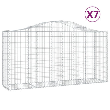 Schanskorven 7 St Gewelfd 200X50X100/120 Cm Ijzer 200 x 50 x 100/120 cm