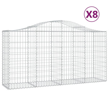 Schanskorven 8 St Gewelfd 200X50X100/120 Cm Ijzer 200 x 50 x 100/120 cm