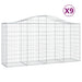 Schanskorven 9 St Gewelfd 200X50X100/120 Cm Ijzer 200 x 50 x 100/120 cm