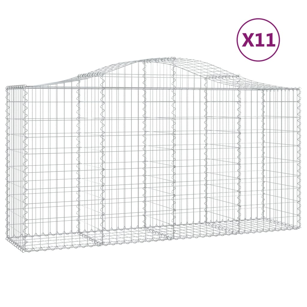 Schanskorven 11 St Gewelfd 200X50X100/120 Cm Ijzer 200 x 50 x 100/120 cm