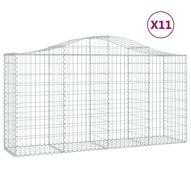 Schanskorven 11 St Gewelfd 200X50X100/120 Cm Ijzer 200 x 50 x 100/120 cm