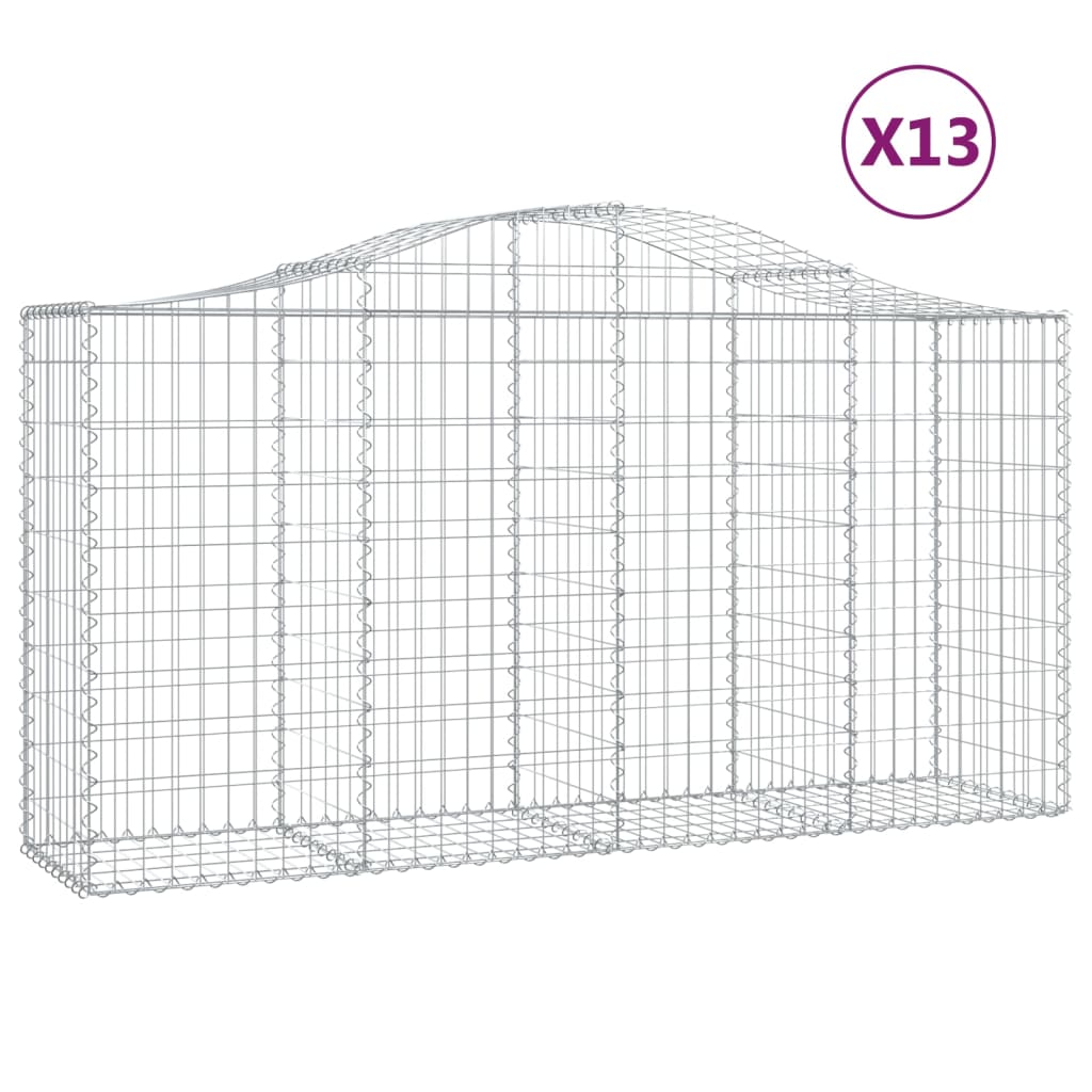 Schanskorven 13 St Gewelfd 200X50X100/120 Cm Ijzer 200 x 50 x 100/120 cm