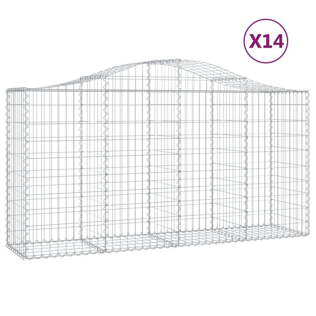 Schanskorven 14 St Gewelfd 200X50X100/120 Cm Ijzer 200 x 50 x 100/120 cm