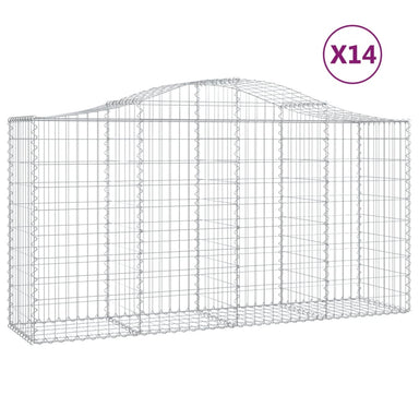 Schanskorven 14 St Gewelfd 200X50X100/120 Cm Ijzer 200 x 50 x 100/120 cm