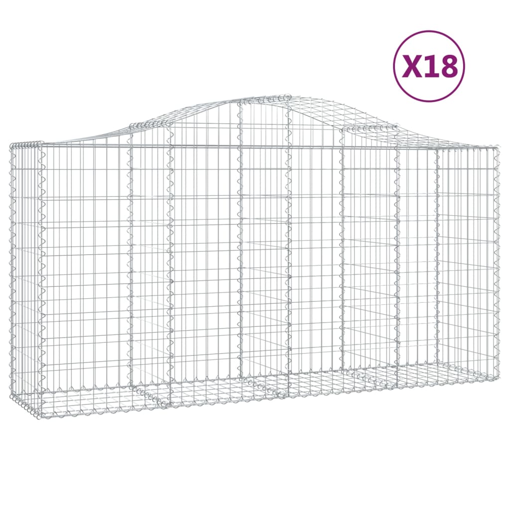 Schanskorven 18 St Gewelfd 200X50X100/120 Cm Ijzer 200 x 50 x 100/120 cm