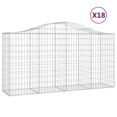 Schanskorven 18 St Gewelfd 200X50X100/120 Cm Ijzer 200 x 50 x 100/120 cm
