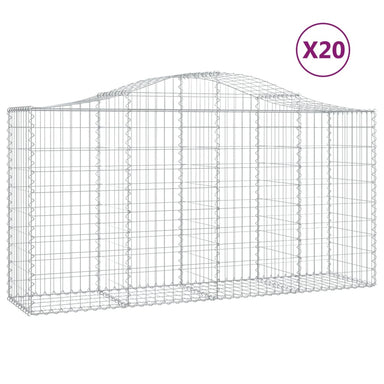 Schanskorven 20 St Gewelfd 200X50X100/120 Cm Ijzer 200 x 50 x 100/120 cm
