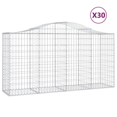 Schanskorven 30 St Gewelfd 200X50X100/120 Cm Ijzer 200 x 50 x 100/120 cm