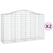Schanskorven 2 St Gewelfd 200X50X120/140 Cm Ijzer 200 x 50 x 120/140 cm