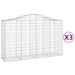 Schanskorven 3 St Gewelfd 200X50X120/140 Cm Ijzer 200 x 50 x 120/140 cm