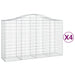 Schanskorven 4 St Gewelfd 200X50X120/140 Cm Ijzer 200 x 50 x 120/140 cm