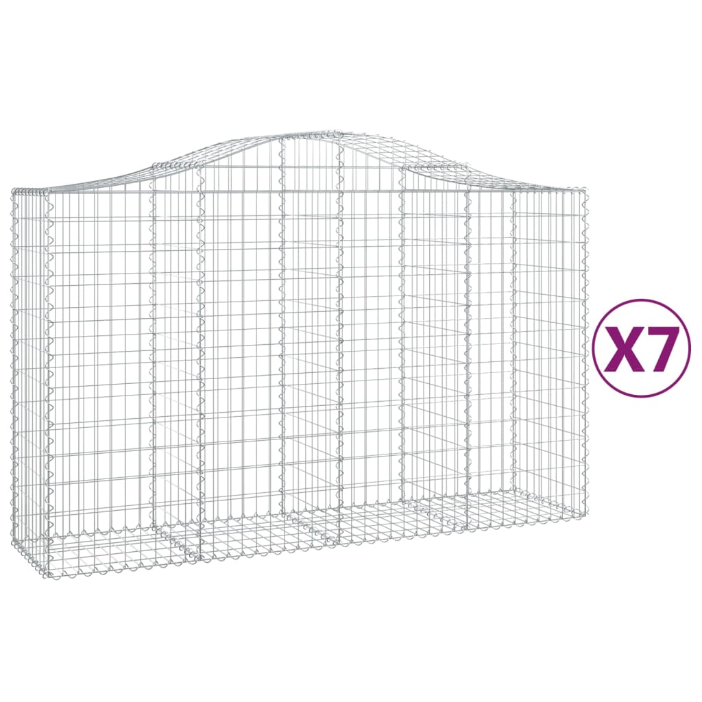 Schanskorven 7 St Gewelfd 200X50X120/140 Cm Ijzer 200 x 50 x 120/140 cm