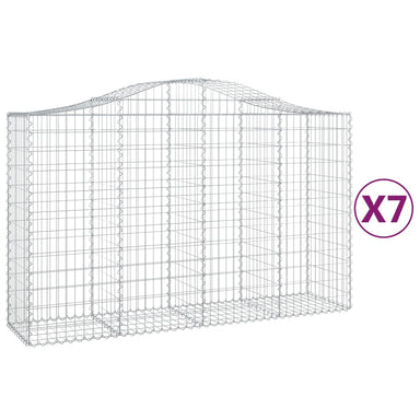 Schanskorven 7 St Gewelfd 200X50X120/140 Cm Ijzer 200 x 50 x 120/140 cm