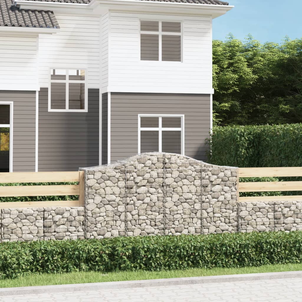 Schanskorven 8 St Gewelfd 200X50X120/140 Cm Ijzer 200 x 50 x 120/140 cm