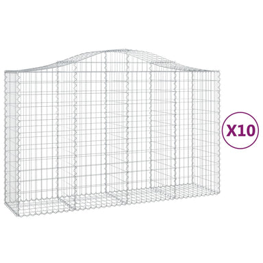 Schanskorven 10 St Gewelfd 200X50X120/140 Cm Ijzer 200 x 50 x 120/140 cm