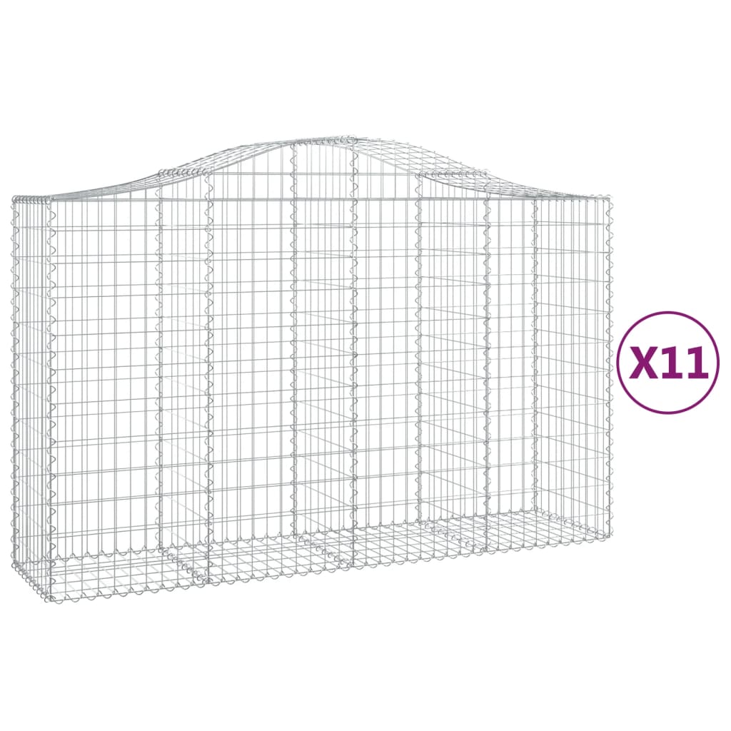 Schanskorven 11 St Gewelfd 200X50X120/140 Cm Ijzer 200 x 50 x 120/140 cm