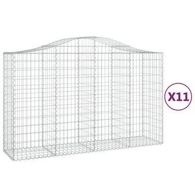 Schanskorven 11 St Gewelfd 200X50X120/140 Cm Ijzer 200 x 50 x 120/140 cm