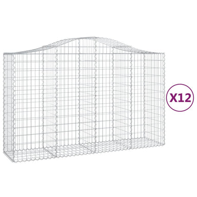 Schanskorven 12 St Gewelfd 200X50X120/140 Cm Ijzer 200 x 50 x 120/140 cm