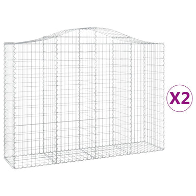 Schanskorven 2 St Gewelfd 200X50X140/160 Cm Ijzer 200 x 50 x 140/160 cm