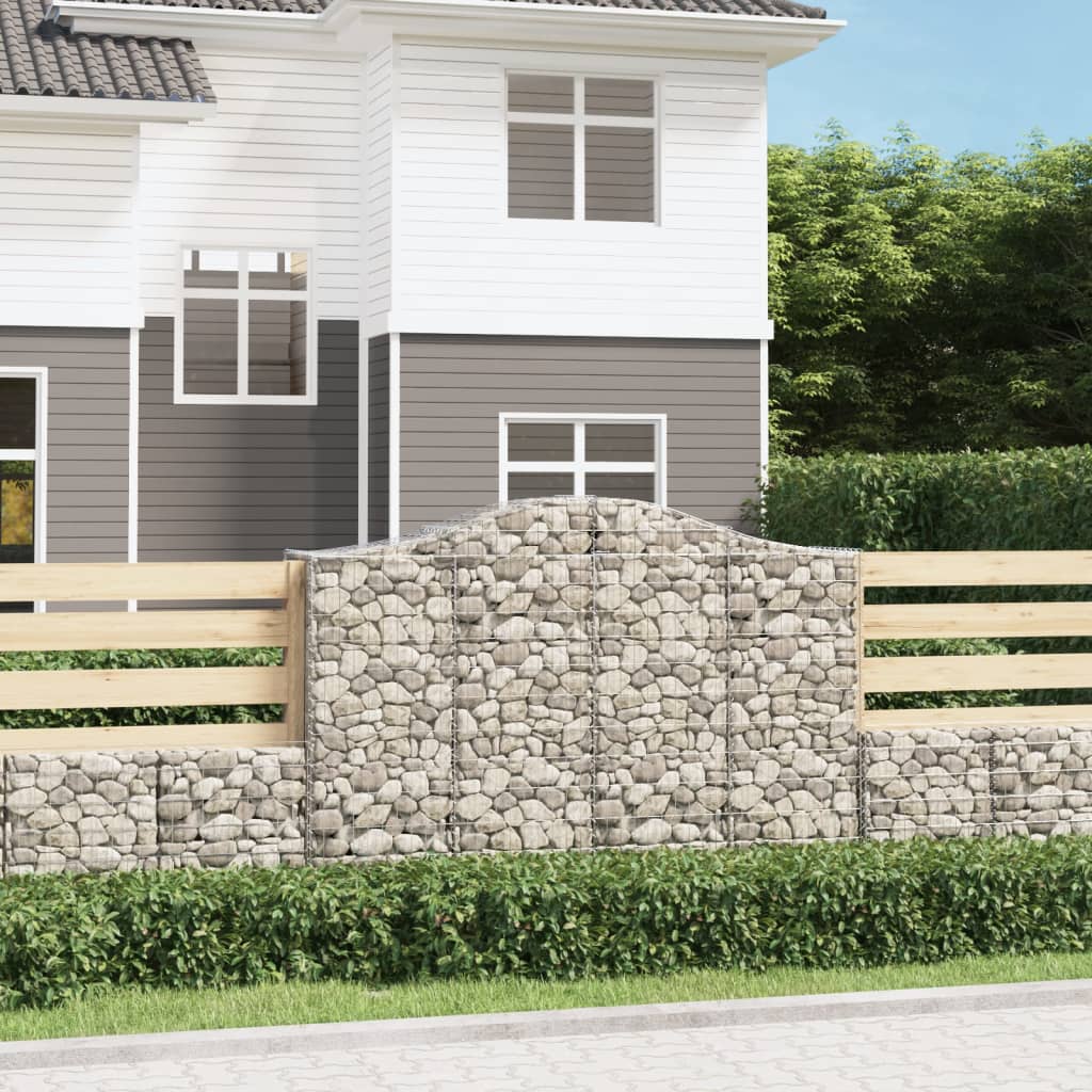 Schanskorven 2 St Gewelfd 200X50X140/160 Cm Ijzer 200 x 50 x 140/160 cm