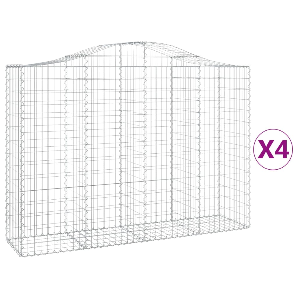 Schanskorven 4 St Gewelfd 200X50X140/160 Cm Ijzer 200 x 50 x 140/160 cm