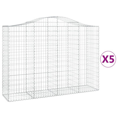 Schanskorven 5 St Gewelfd 200X50X140/160 Cm Ijzer 200 x 50 x 140/160 cm