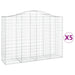 Schanskorven 5 St Gewelfd 200X50X140/160 Cm Ijzer 200 x 50 x 140/160 cm