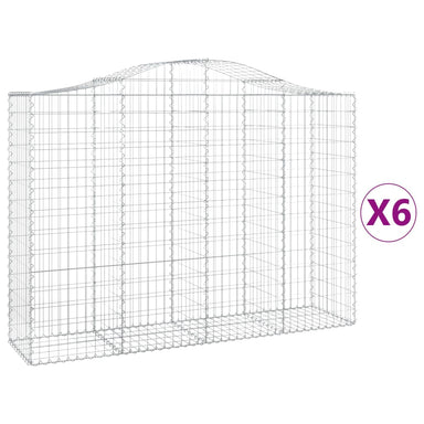 Schanskorven 6 St Gewelfd 200X50X140/160 Cm Ijzer 200 x 50 x 140/160 cm