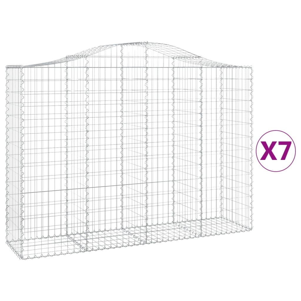 Schanskorven 7 St Gewelfd 200X50X140/160 Cm Ijzer 200 x 50 x 140/160 cm