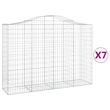 Schanskorven 7 St Gewelfd 200X50X140/160 Cm Ijzer 200 x 50 x 140/160 cm