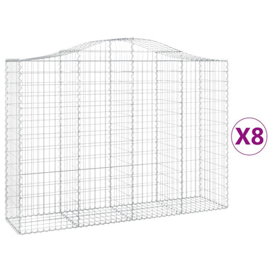 Schanskorven 8 St Gewelfd 200X50X140/160 Cm Ijzer 200 x 50 x 140/160 cm