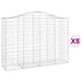 Schanskorven 8 St Gewelfd 200X50X140/160 Cm Ijzer 200 x 50 x 140/160 cm