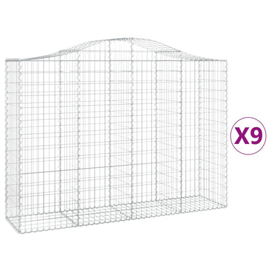 Schanskorven 9 St Gewelfd 200X50X140/160 Cm Ijzer 200 x 50 x 140/160 cm