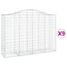 Schanskorven 9 St Gewelfd 200X50X140/160 Cm Ijzer 200 x 50 x 140/160 cm