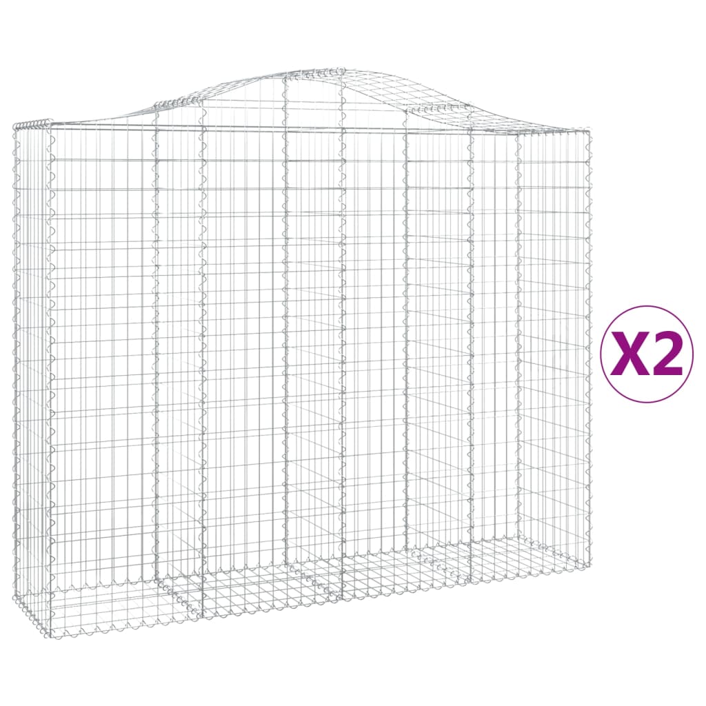 Schanskorven 2 St Gewelfd 200X50X160/180 Cm Ijzer 200 x 50 x 160/180 cm