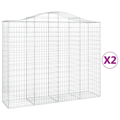 Schanskorven 2 St Gewelfd 200X50X160/180 Cm Ijzer 200 x 50 x 160/180 cm