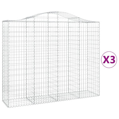 Schanskorven 3 St Gewelfd 200X50X160/180 Cm Ijzer 200 x 50 x 160/180 cm