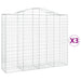Schanskorven 3 St Gewelfd 200X50X160/180 Cm Ijzer 200 x 50 x 160/180 cm