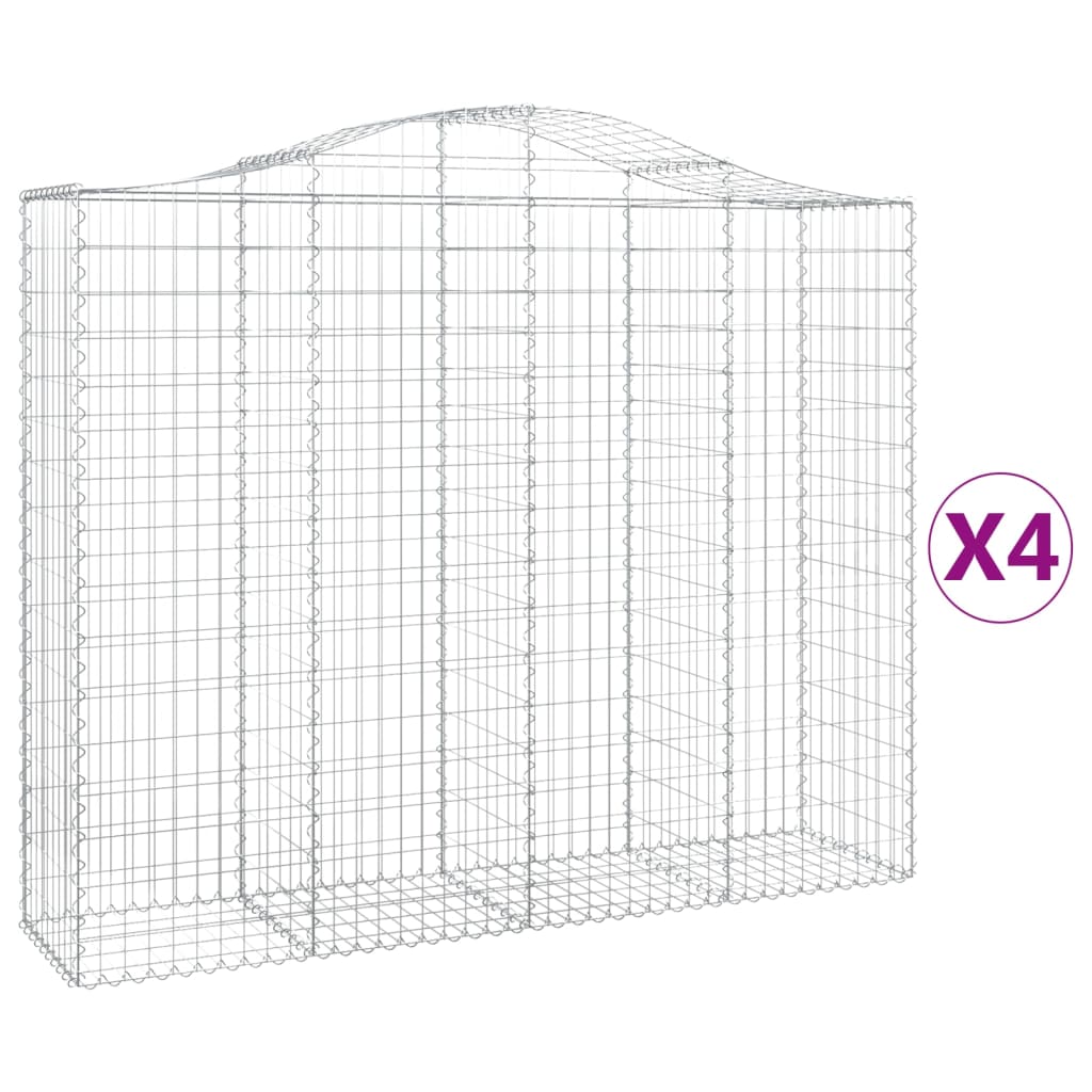 Schanskorven 4 St Gewelfd 200X50X160/180 Cm Ijzer 200 x 50 x 160/180 cm