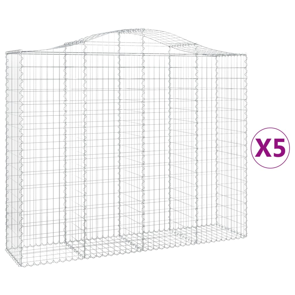 Schanskorven 5 St Gewelfd 200X50X160/180 Cm Ijzer 200 x 50 x 160/180 cm