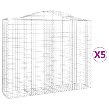 Schanskorven 5 St Gewelfd 200X50X160/180 Cm Ijzer 200 x 50 x 160/180 cm