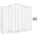 Schanskorven 5 St Gewelfd 200X50X160/180 Cm Ijzer 200 x 50 x 160/180 cm