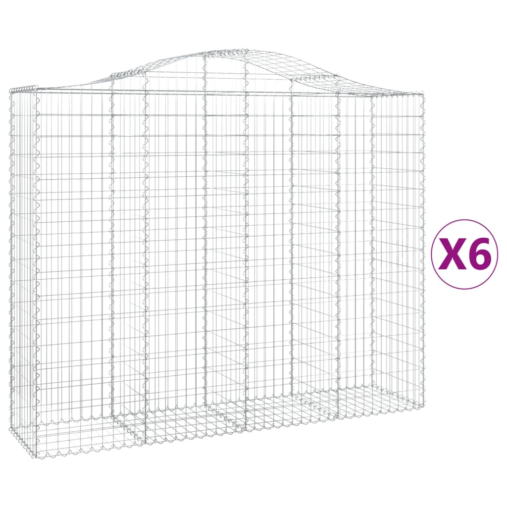 Schanskorven 6 St Gewelfd 200X50X160/180 Cm Ijzer 200 x 50 x 160/180 cm