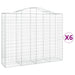 Schanskorven 6 St Gewelfd 200X50X160/180 Cm Ijzer 200 x 50 x 160/180 cm