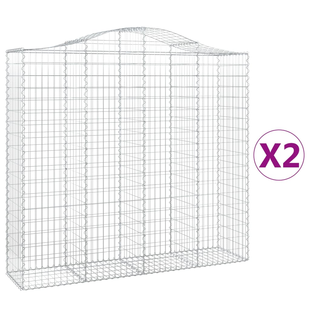 Schanskorven 2 St Gewelfd 200X50X180/200 Cm Ijzer 200 x 50 x 180/200 cm