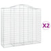Schanskorven 2 St Gewelfd 200X50X180/200 Cm Ijzer 200 x 50 x 180/200 cm