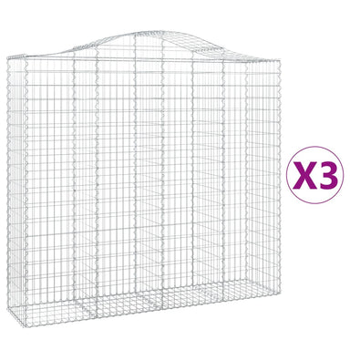 Schanskorven 3 St Gewelfd 200X50X180/200 Cm Ijzer 200 x 50 x 180/200 cm