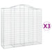 Schanskorven 3 St Gewelfd 200X50X180/200 Cm Ijzer 200 x 50 x 180/200 cm