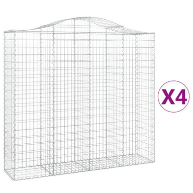 Schanskorven 4 St Gewelfd 200X50X180/200 Cm Ijzer 200 x 50 x 180/200 cm