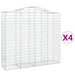 Schanskorven 4 St Gewelfd 200X50X180/200 Cm Ijzer 200 x 50 x 180/200 cm